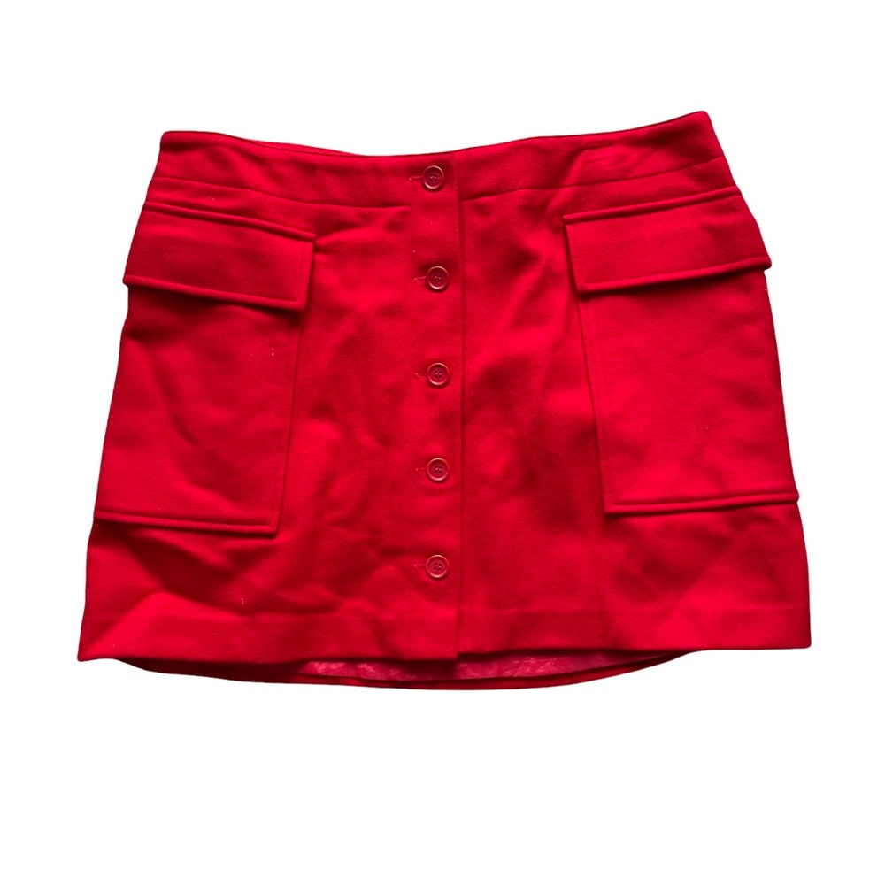 Nine West Red Wool Mini-Skirt